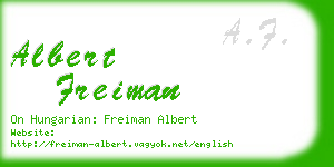 albert freiman business card
